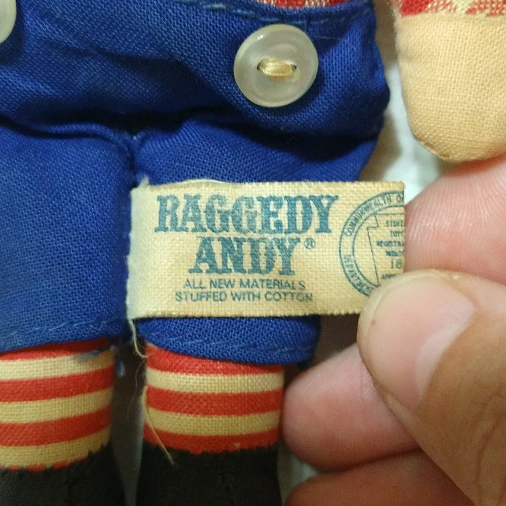 Vintage 1980s Raggedy Andy Cloth Doll 6”  KNICKERBOCKER Made In Taiwan